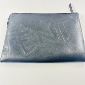 FENTY BEAUTY Makeup Cosmetic Bag Clutch Zipper Purse Black Neoprene Rihanna